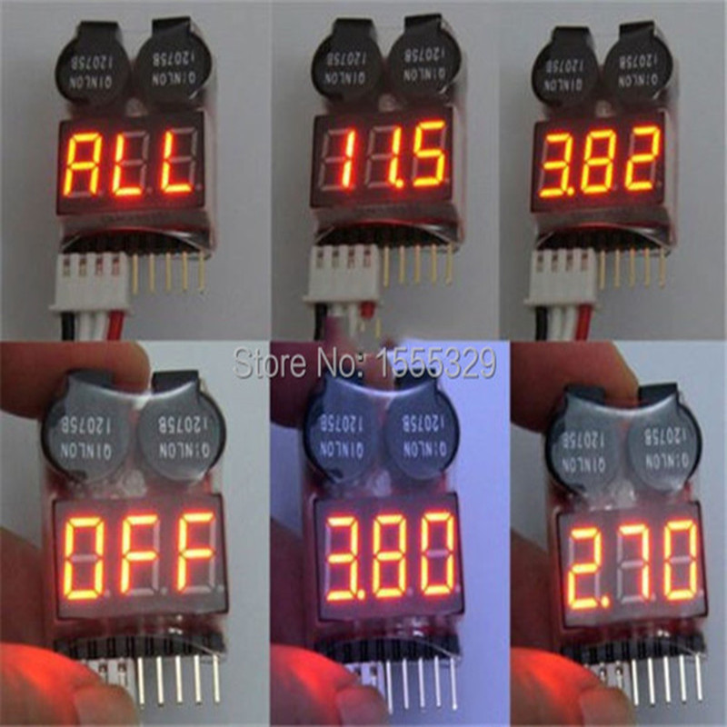 2 قطعة 1S-8S يبو بطارية الجهد  - مراجعة Drone Battery Voltage Checker وسعره