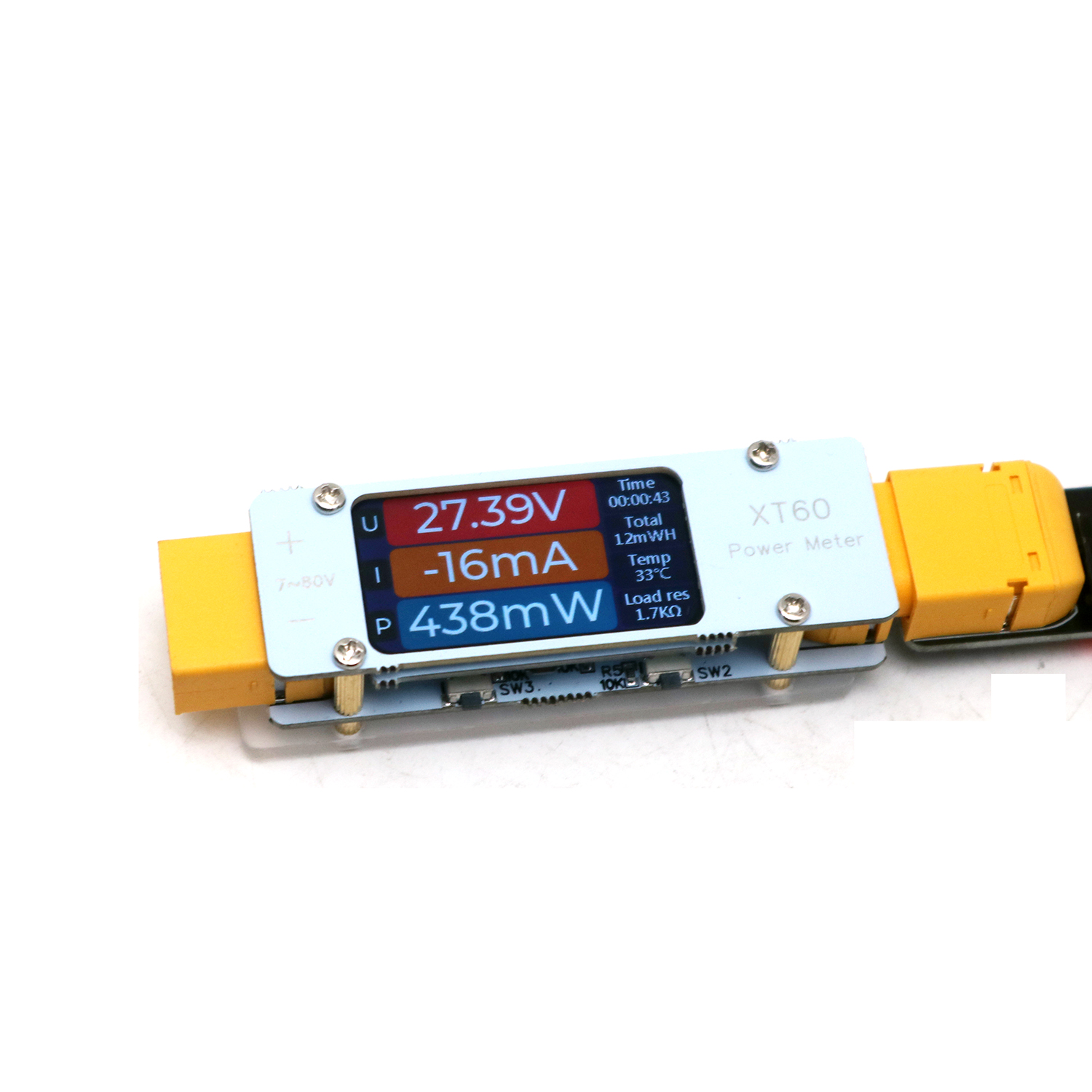 مقياس طاقة 64A DC XT60 ثنائي ا - مراجعة Drone Battery Voltage Checker وسعره