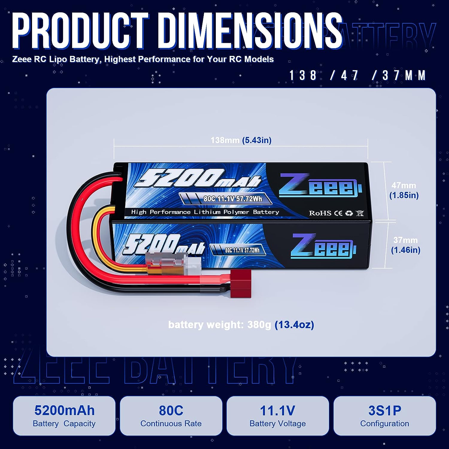 1/2 قطعة Zeee 3S 5200mAh يبو ب - مراجعة Drone Battery Alarm وسعره