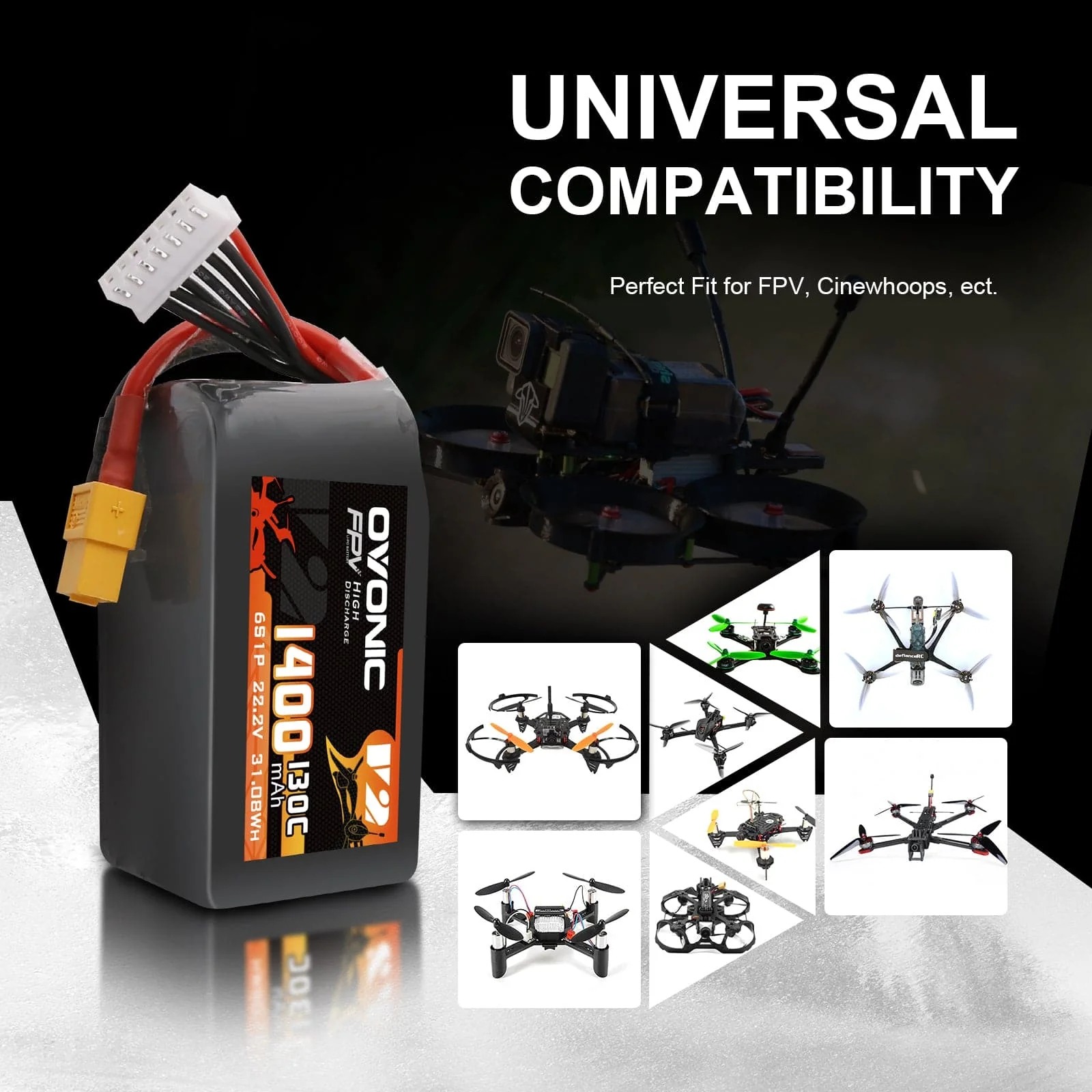 بطارية Ovonic 6S LiPo 22.2 فول - مراجعة Drone Battery Bag وسعره